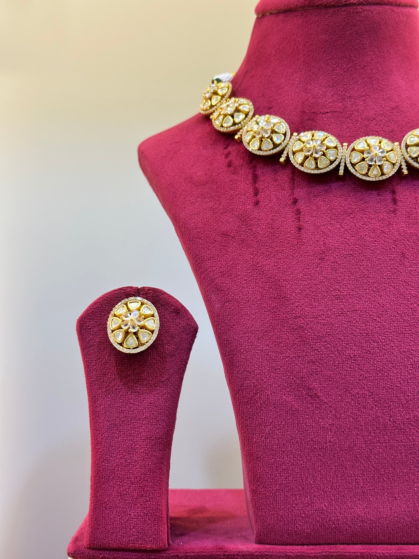 Gold Plated Uncut Polki Necklace