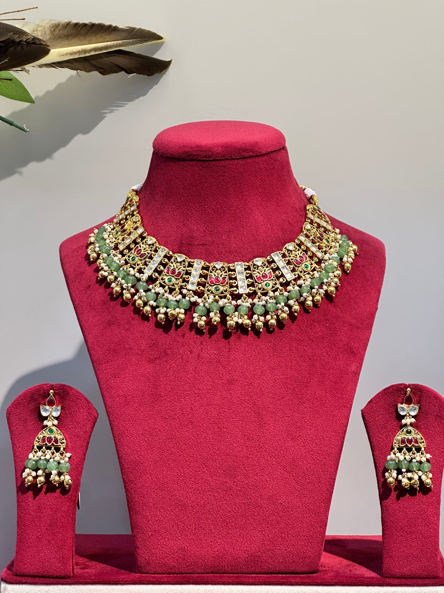Gold Plated Jadau Necklace