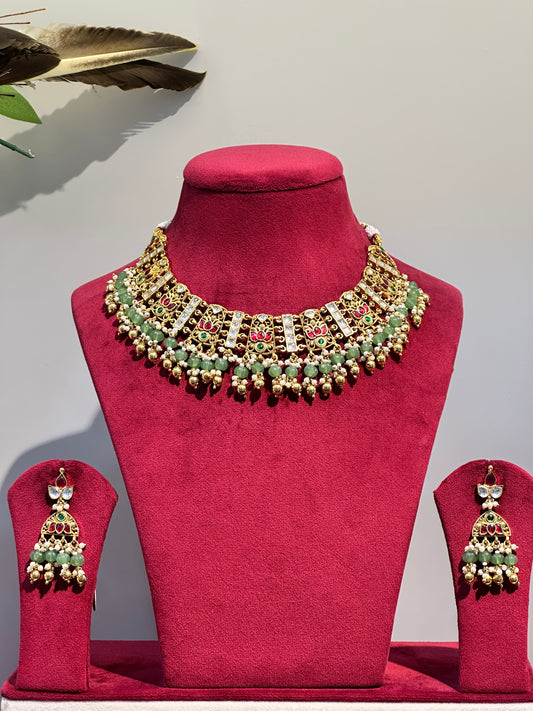 Gold Plated Jadau Necklace