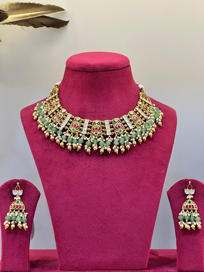Gold Plated Jadau Necklace