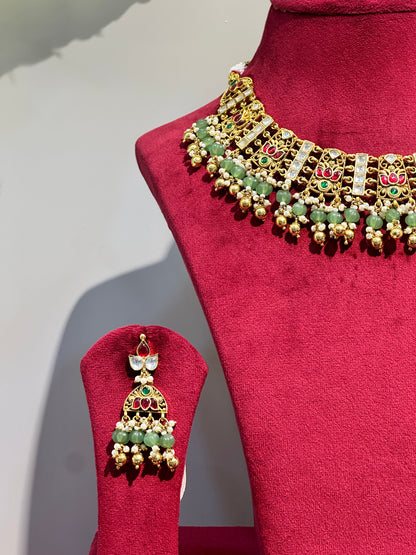 Gold Plated Jadau Necklace