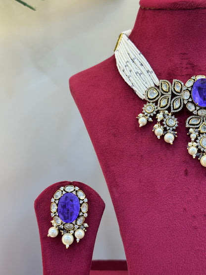 Gold Plated Uncut Polki Necklace