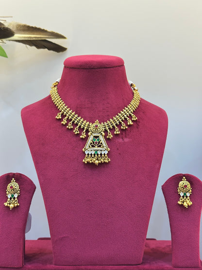 Gold Plated Jadau Necklace