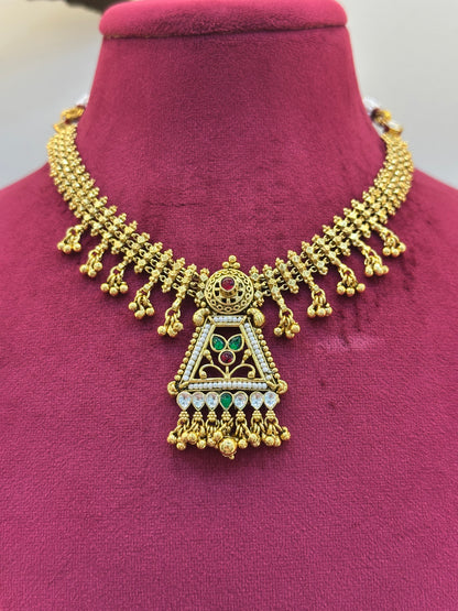 Gold Plated Jadau Necklace