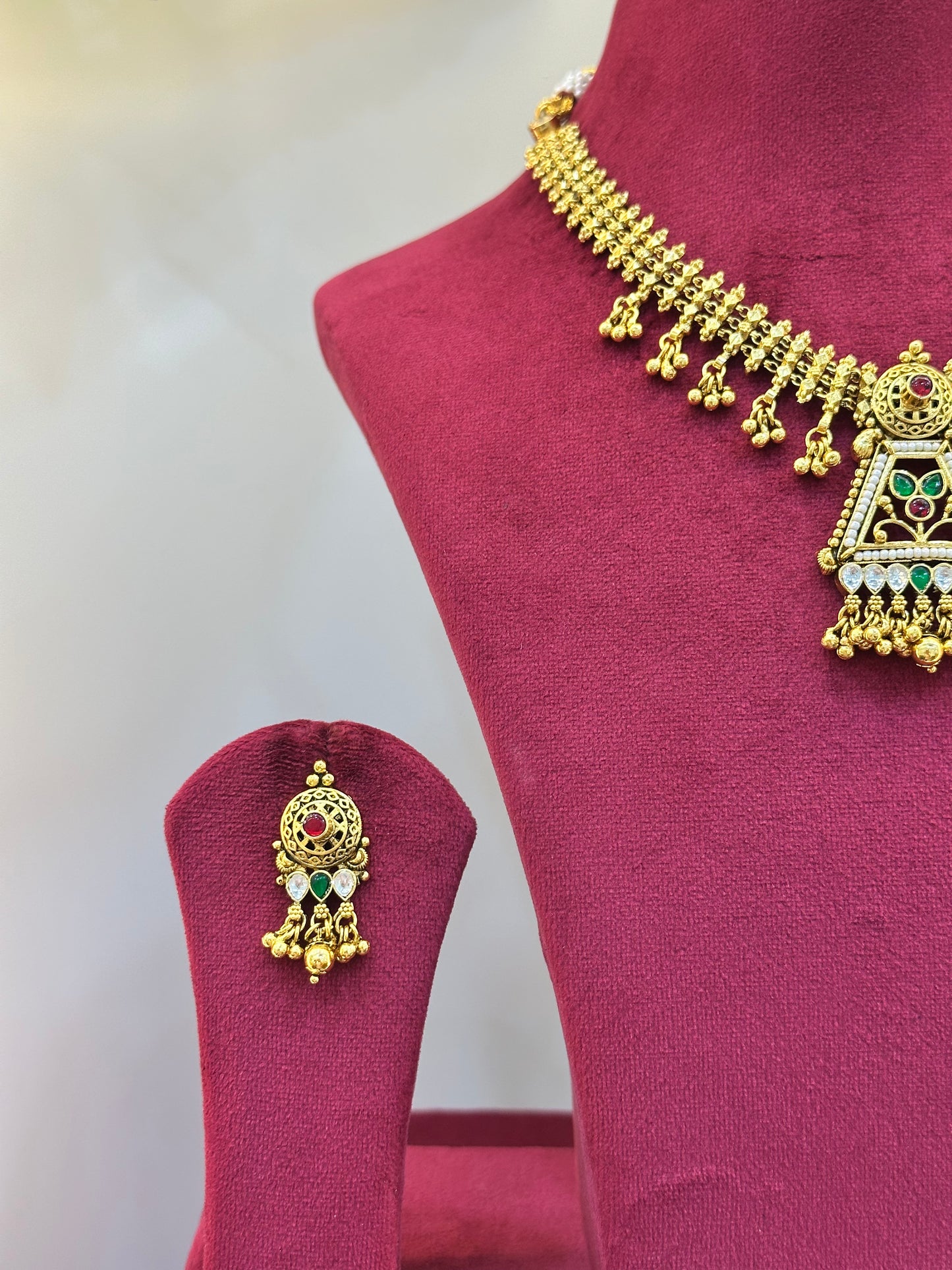 Gold Plated Jadau Necklace