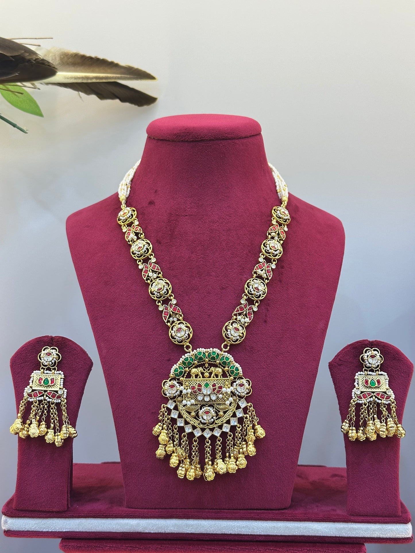 Gold Plated Jadau Necklace